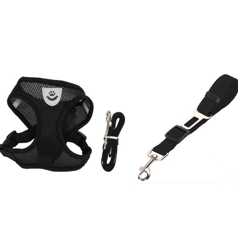 Adjustable Dog Car Seat Belt — Safety Leash Tether for Pets in Vehicles