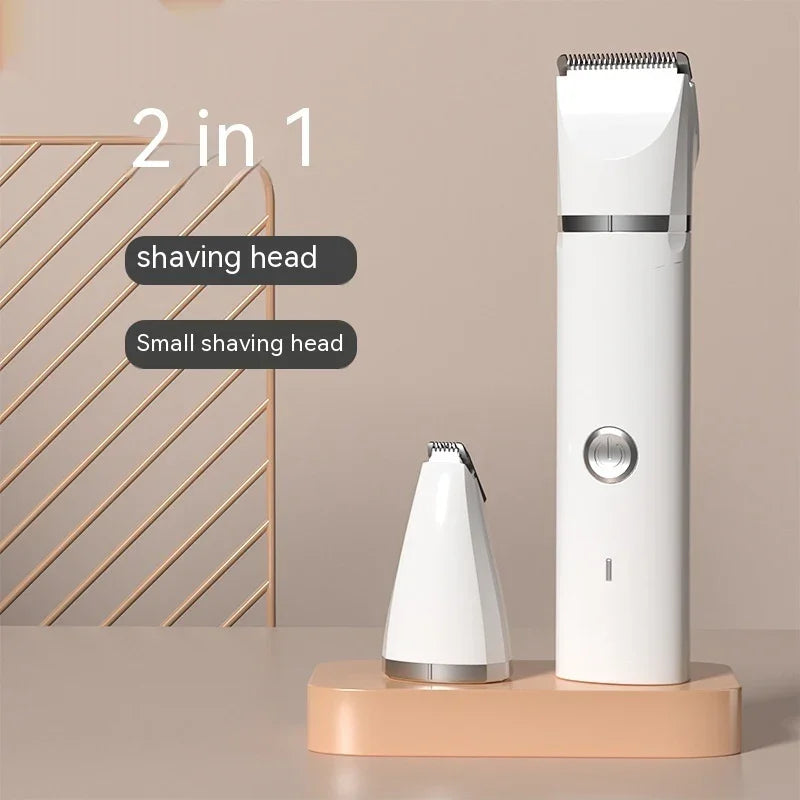 2-in-1 electric shaver with shaving head and small precision head for smooth grooming
