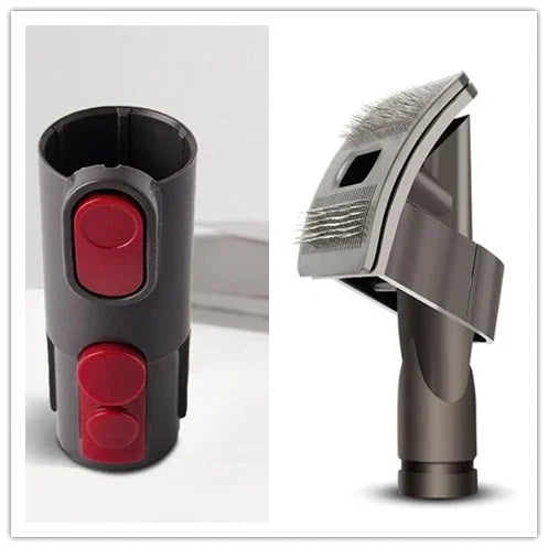 Pet grooming brush vacuum attachment for dogs and cats