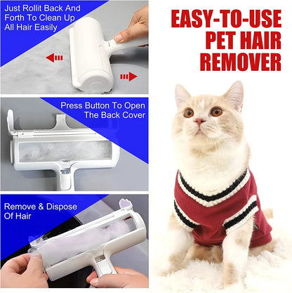 Reusable Pet Hair Picker Roller — No Refills Needed, Works on Any Surface