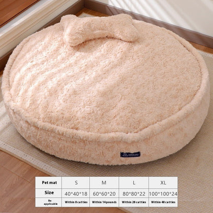 Round Washable Pet Bed — Soft Removable Cover Nest for Cats & Dogs (S/M/L/XL)