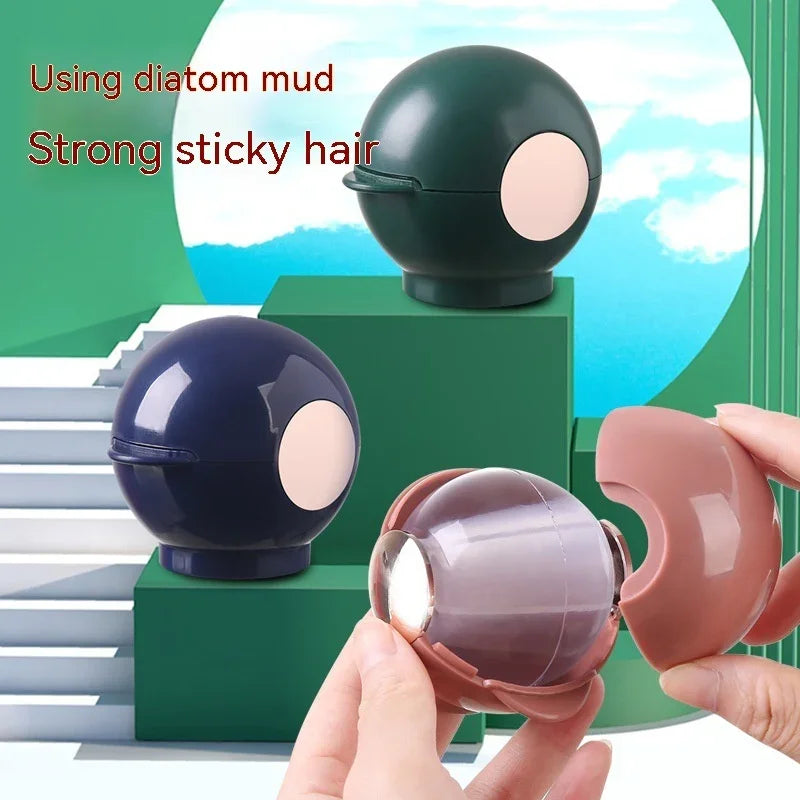 Diatom mud hair removal ball with sticky texture, shown in green, navy, and pink for gentle epilation