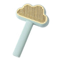 Cloud-shaped pet grooming brush with soft bristles for gentle fur removal and detangling